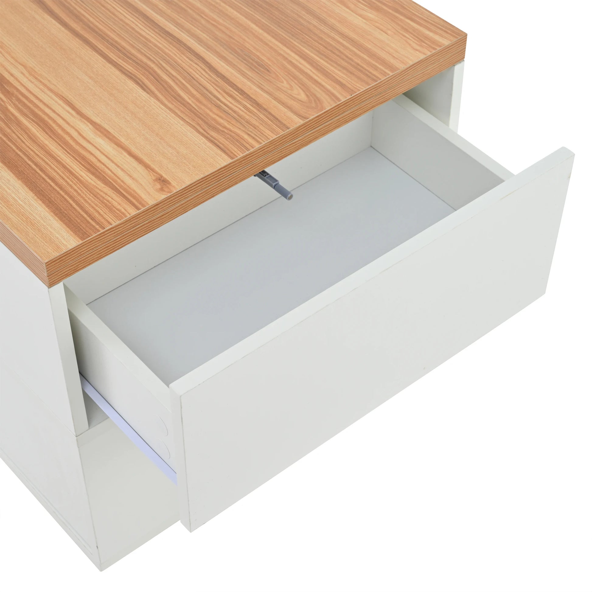 Table basse bois avec tiroirs rectangulaire et plateau soulevable -