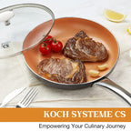 Poêle céramique en revêtement de cuivre avec couvercle -