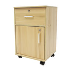 Table de nuit roulante à deux niveaux -