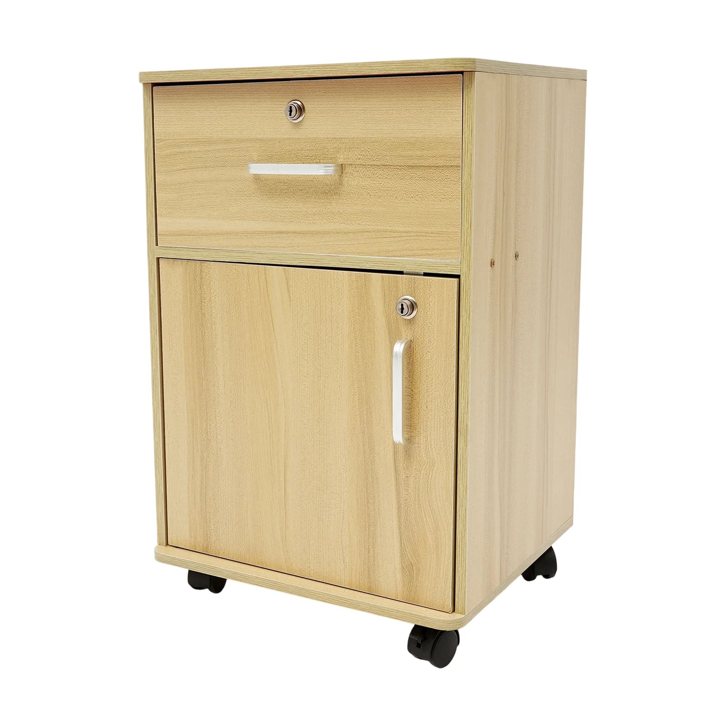 Table de nuit roulante à deux niveaux -