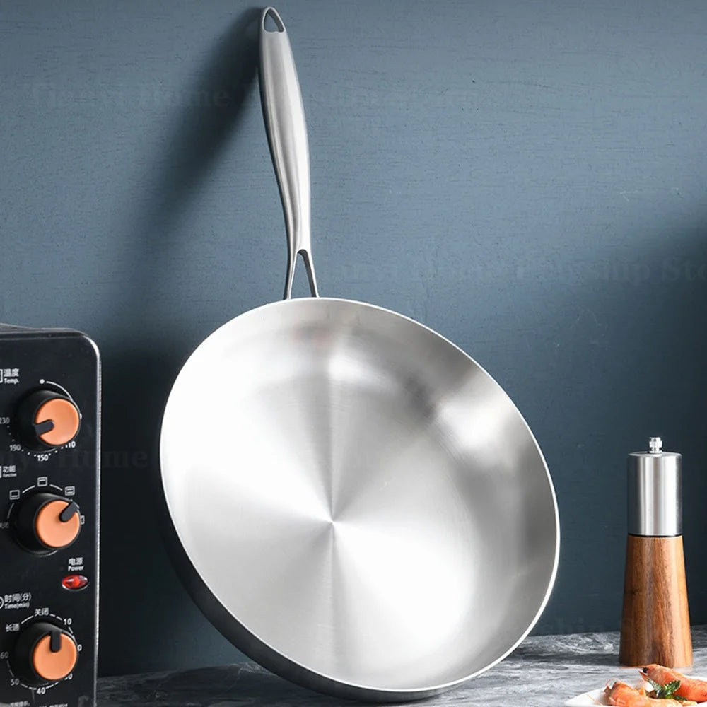 Poêle inox 30cm wok adhésif -