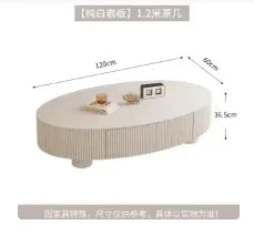 Table basse bois moderne apparence ovale - 120cm 60cm 6