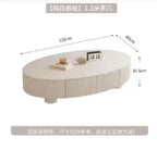 Table basse bois moderne apparence ovale - 120cm 60cm 6