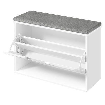 Étagère chaussures banc de couleur blanche 30 x 80 x 53.5 cm - Blanc nuage Étagère chaussures