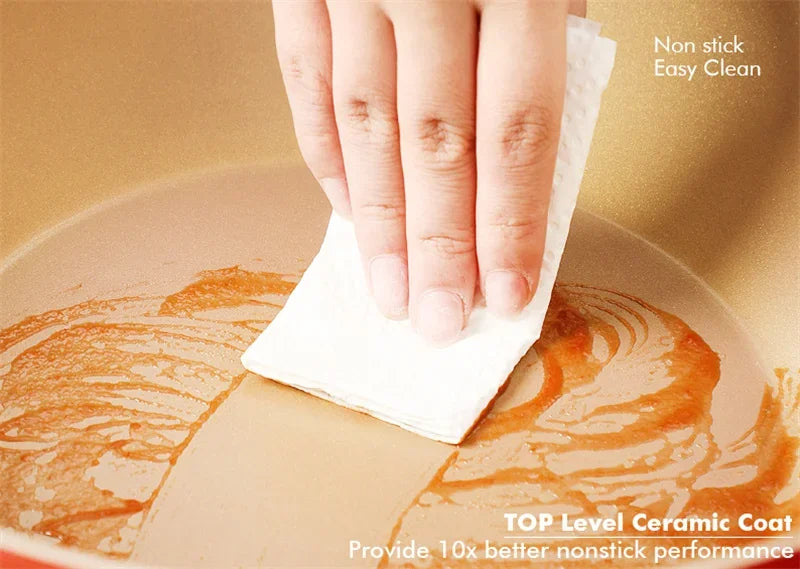Poêle céramique à poignée anti brulure -