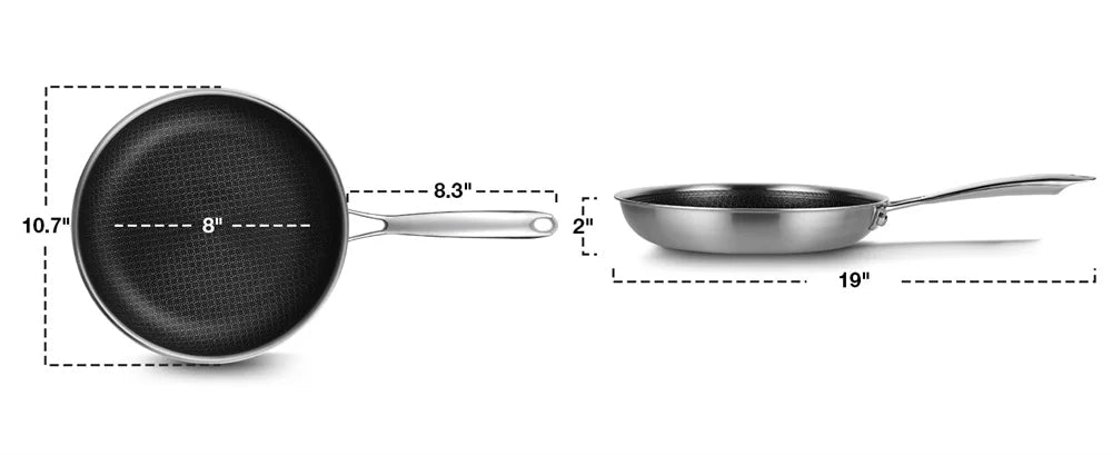 Poêle inox fond noir original -