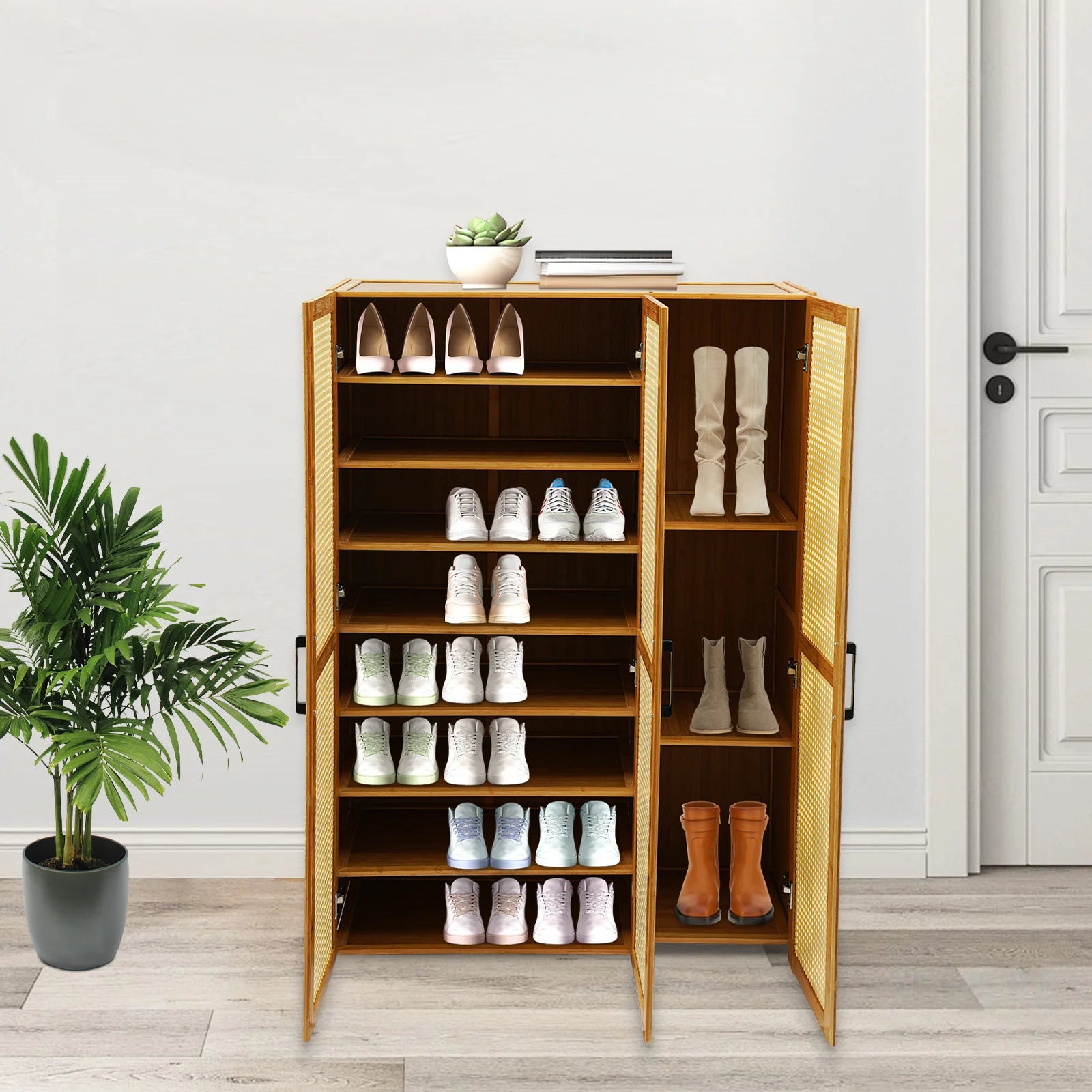 Meuble à chaussure en bambou de style décoratif -