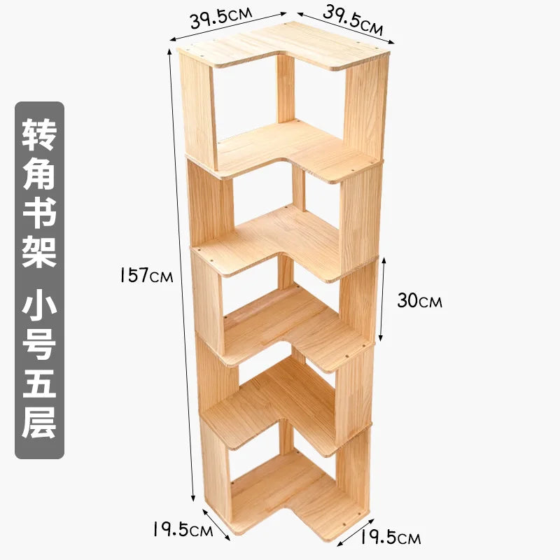 étagère bois brute bibliothèque - 5 étages