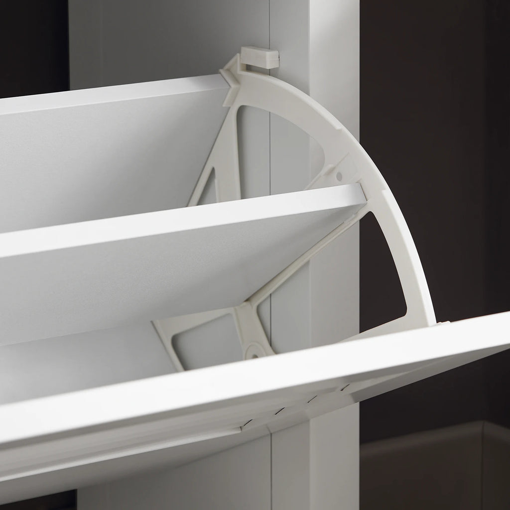 Meuble à chaussure grise et blanche de dimensions - 80x108x25cm -