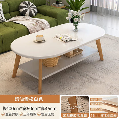 Table basse bois design à doubles plateaux - 100x50x45CM 4