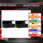 Lot de 2 table de nuit noir à suspendre avec 1 tiroir - 35X32X22.5 cm -