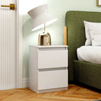 Table de chevet à 2 tiroirs blanche , 40x32x56cm - Table de chevet