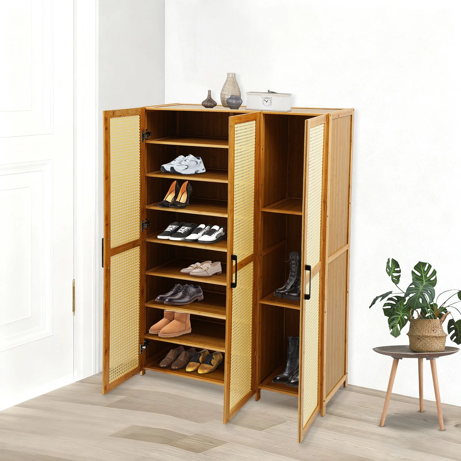 Meuble à chaussure en bambou de style décoratif -