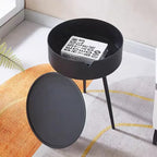 Table de chevet ronde d'appoint avec rangement -