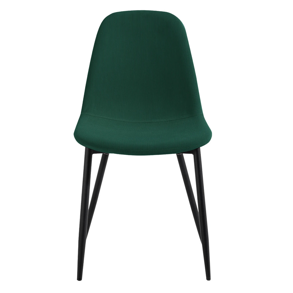 Chaise salle à manger noir en velours côtelé 4 ensembles -