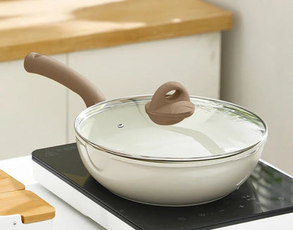 Poêle céramique wok résistant - Marron