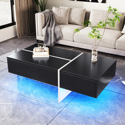 Table basse marbre rectangulaire imitations 100*50*34.5cm - Noir Table basse