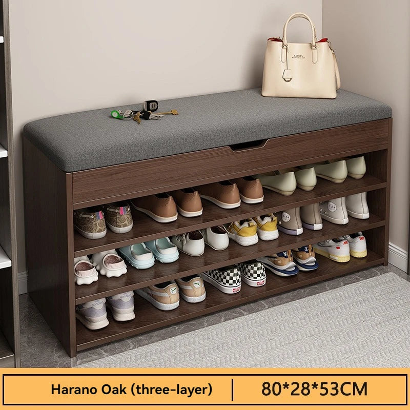 Meuble à chaussure banc avec possibilité de s'assoir - 3 levels-80-B