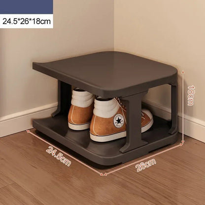 Meuble à chaussure en plastique multi étagère - Noir 2 couches