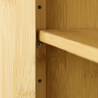 étagère murale en bambou de style armoire suspendu -