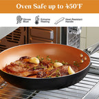 Poêle céramique en revêtement de cuivre avec couvercle -