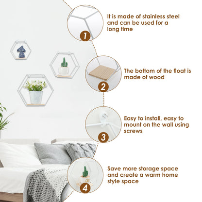 étagère murale en métal 3Pcs -