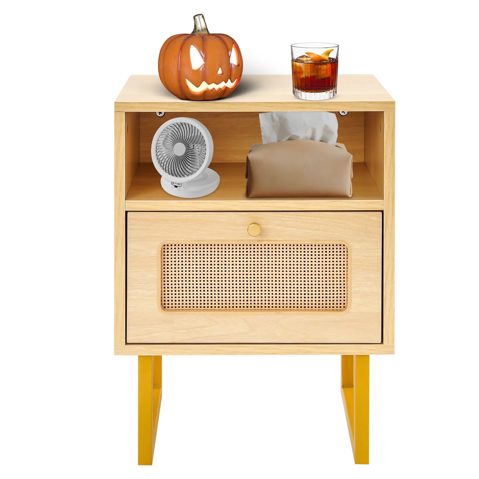 Table de nuit rotin robuste -