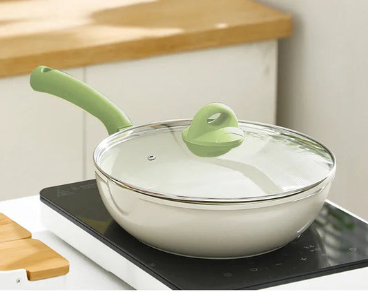 Poêle céramique wok résistant - Vert