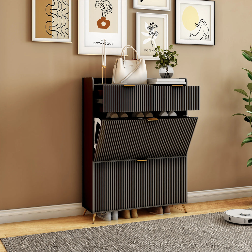 Meuble à chaussure multi compartiments 80x24x110cm -