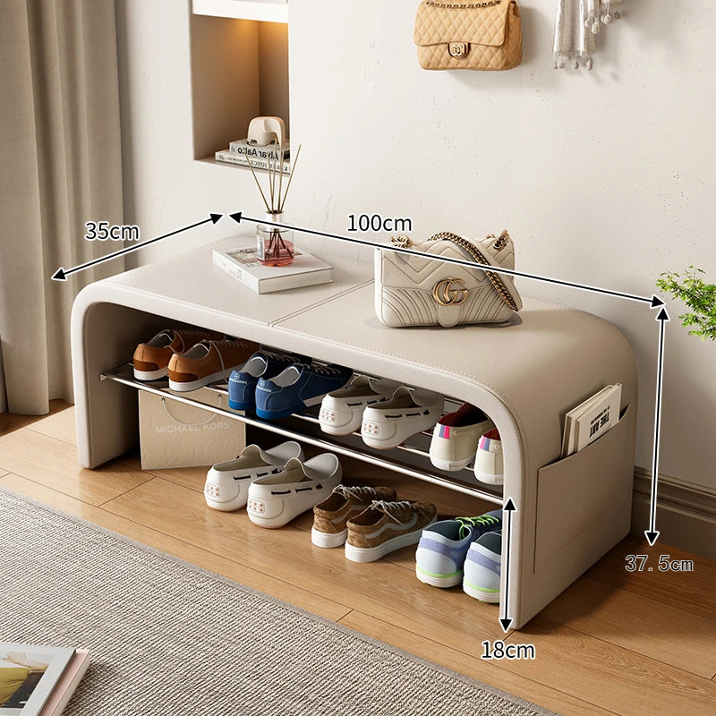 Meuble à chaussure banc de luxe - Blanc 100
