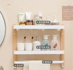 Étagère salle de bain de luxe en bois noyer -