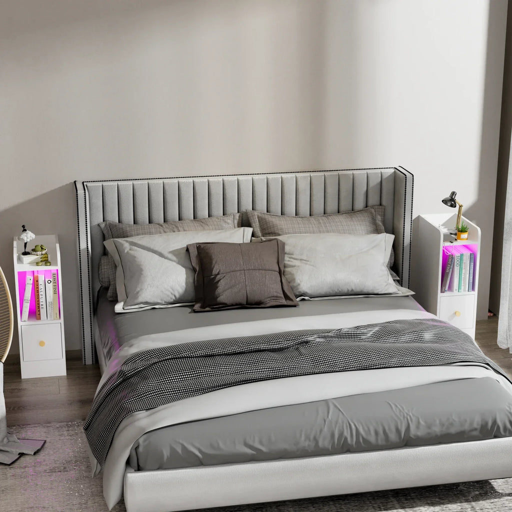 Table de chevet originale pas cher étroite avec LED -