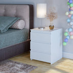 Table de nuit blanche getone avec 3 tiroirs -