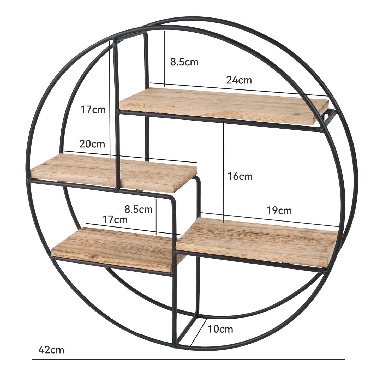 étagère murale industrielle ronde -