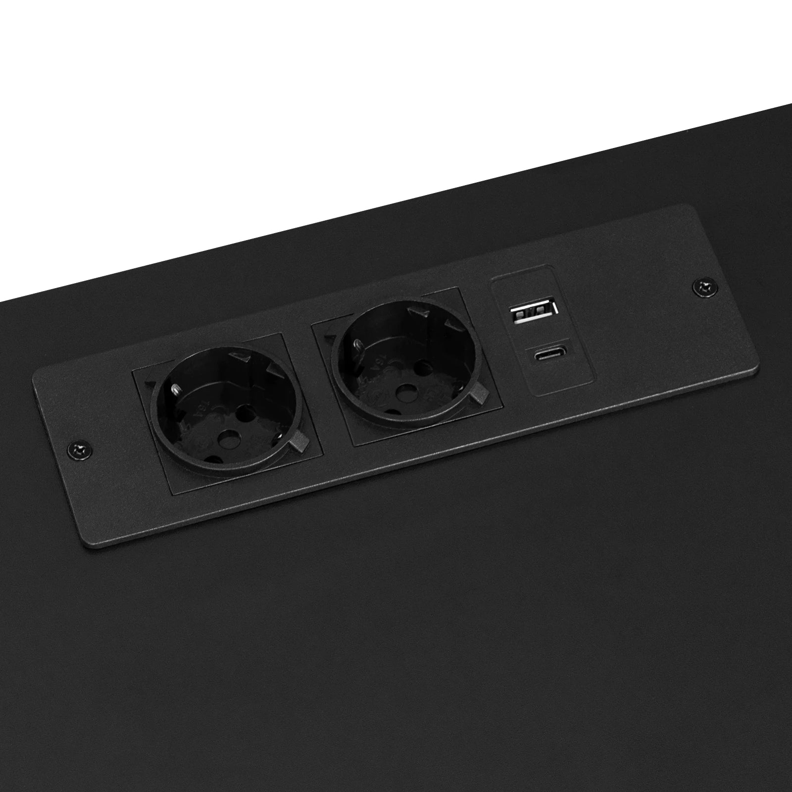 Table de chevet avec prise 3 tiroirs blanc -