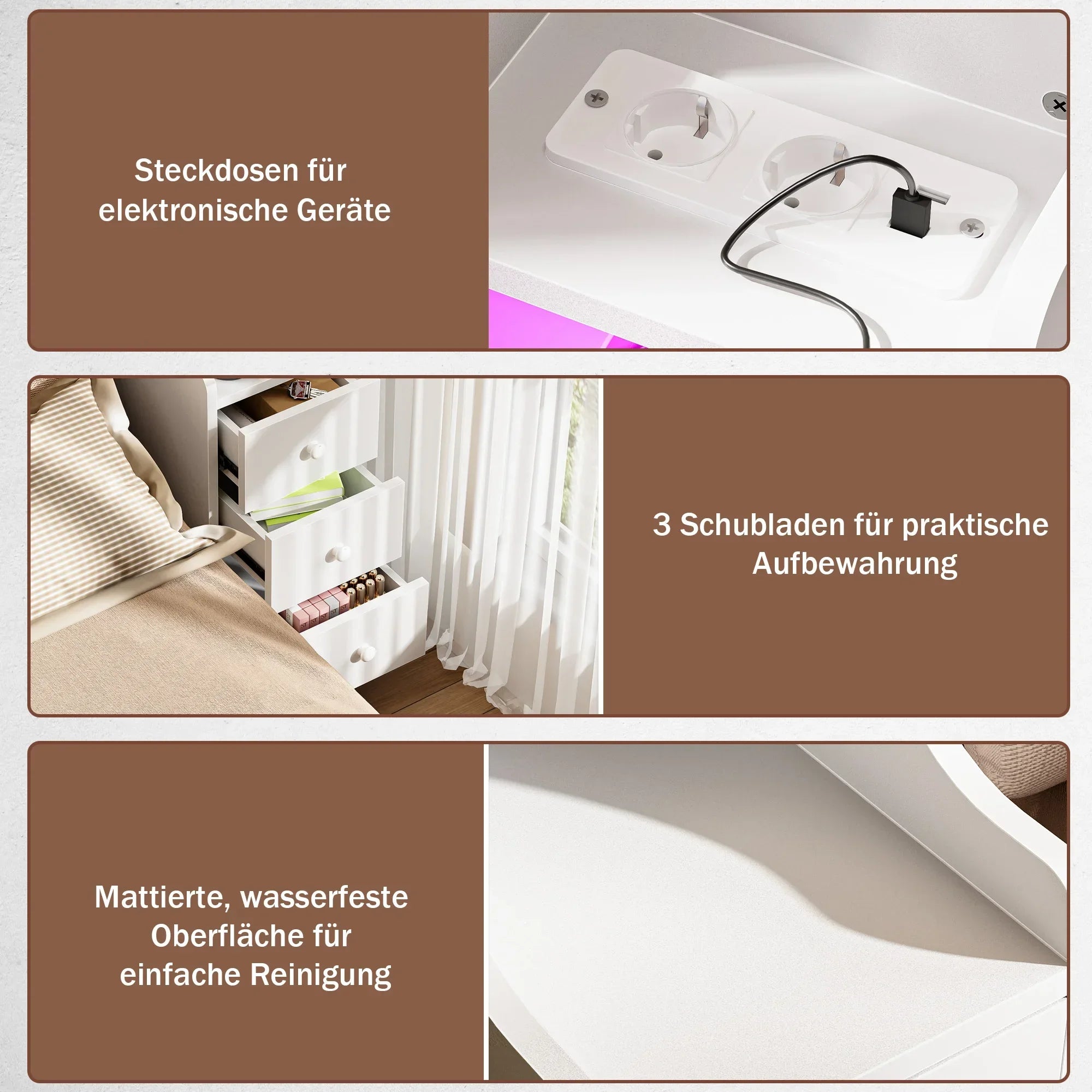 Mini table de chevet compacte - 1Pc -