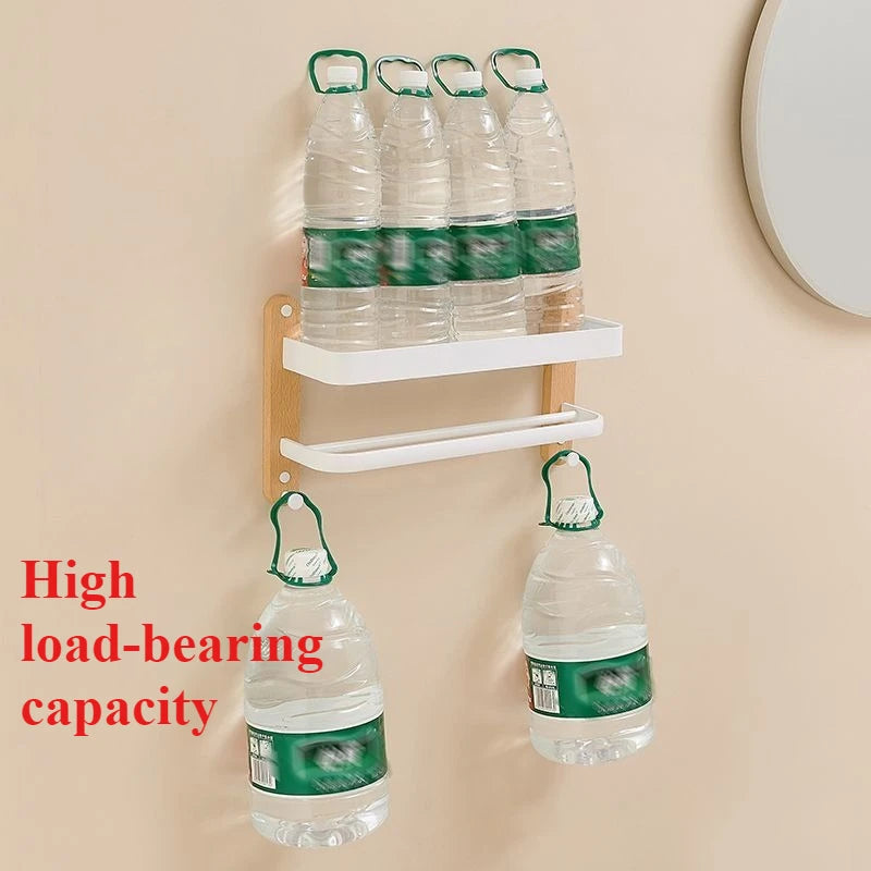 Étagère salle de bain de luxe en bois noyer -