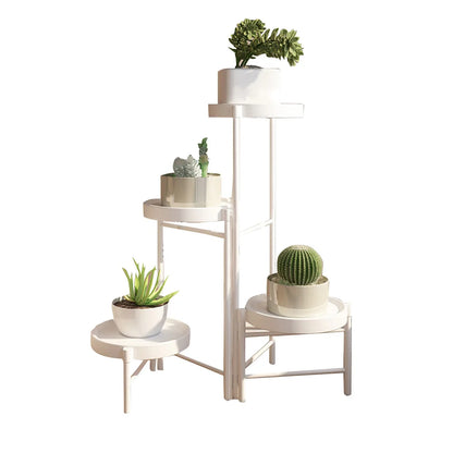 Étagère plante pour terrasse et balcon - B-blanc 4 niveaux Étagère plante