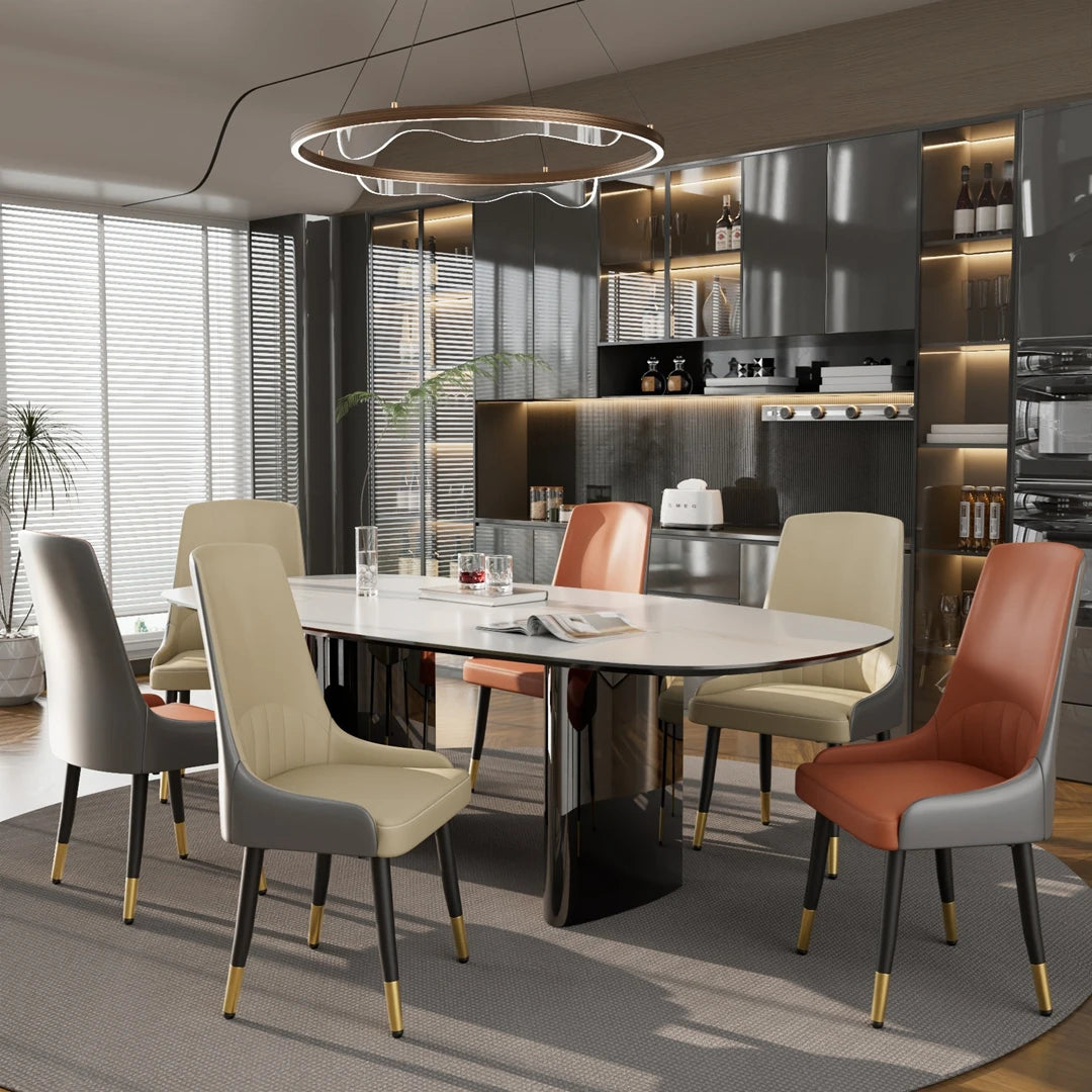 Chaise salle à manger cuir de grande qualité 2 ensembles -