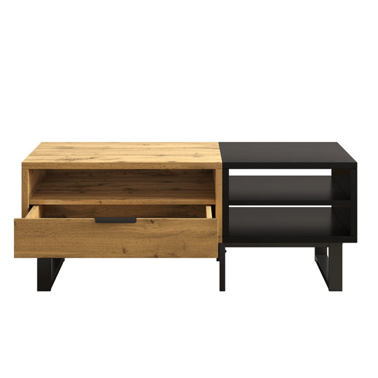 Table basse bois massif rectangulaire 100×50×40 cm - 100 x 50 x 40 cm Table basse