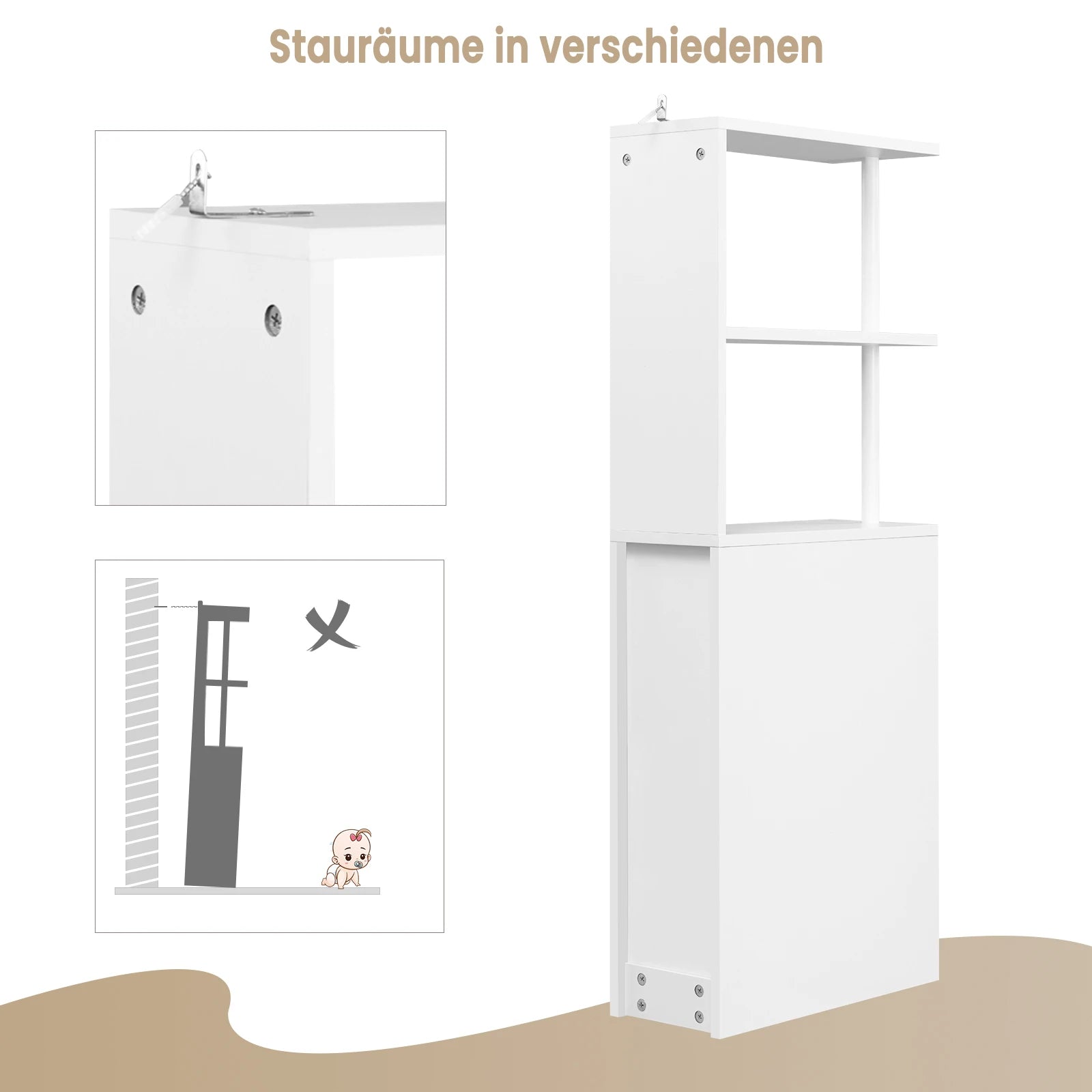 Meuble de rangement niche étroite de salle de bain -
