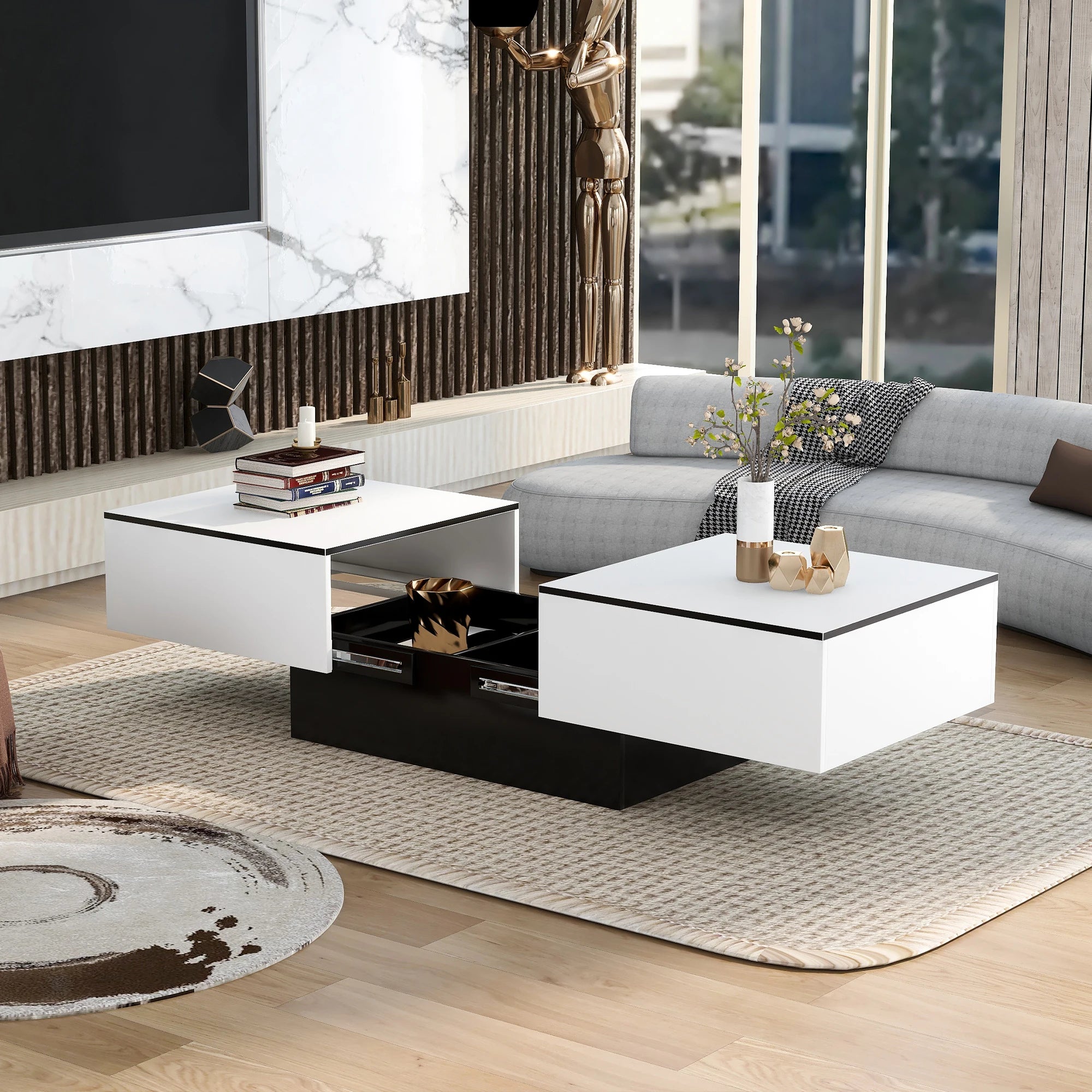 Table basse modulable sur le coté -