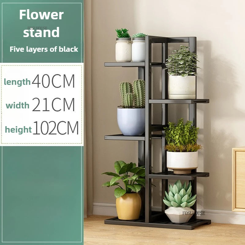 Étagère plante en bois massif pour balcon - BA