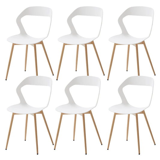 Chaise salle à manger lot de 6 ensembles en plastique moderne - Blanc Chaise salle à manger