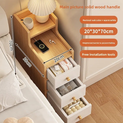 Table de chevet étroite avec tiroirs 1Pc - 20B