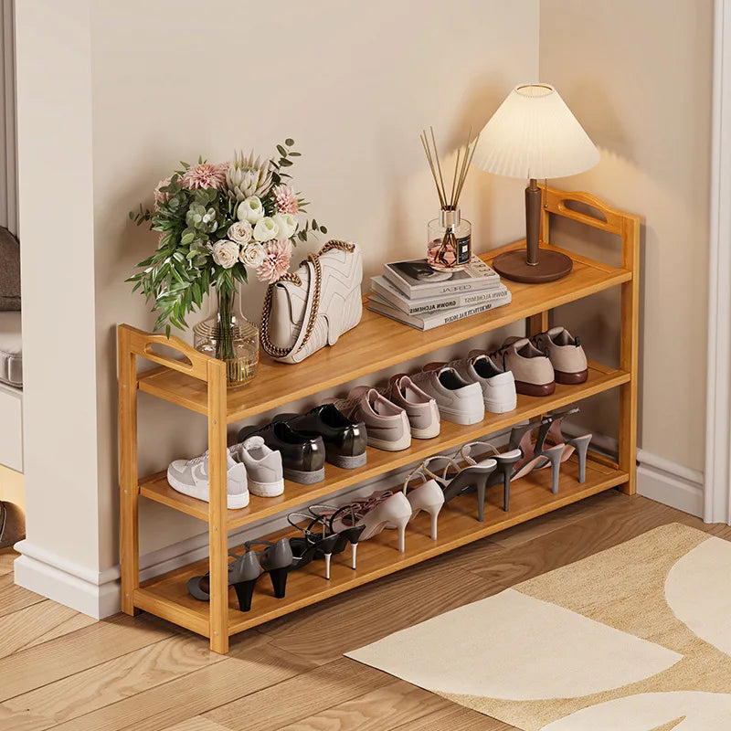 Meuble à chaussure en bois massif d'intérieur -