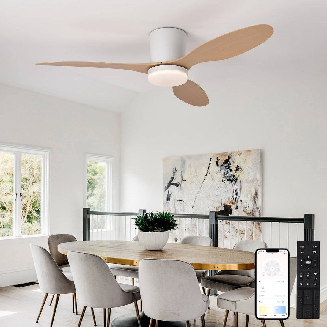 ventilateur silencieux Moderne Noir Blanc -