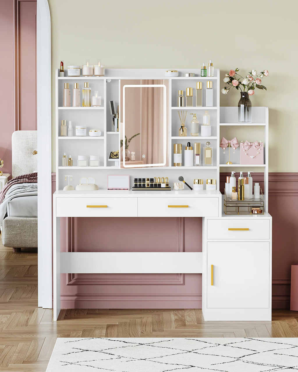 Meuble de rangement tiroir pour coiffeuse -