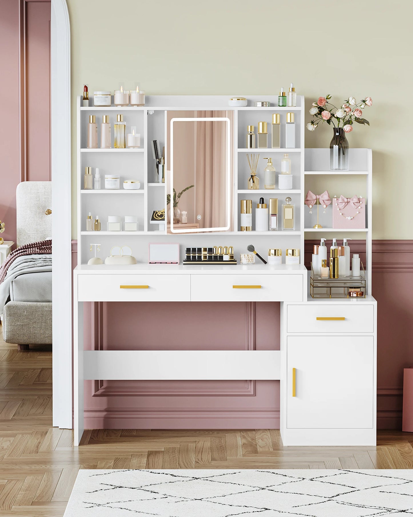 Meuble de rangement tiroir pour coiffeuse -