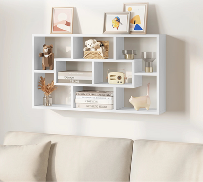 étagère murale cadre blanche 85x16x48cm -